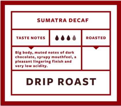 Decaf Sumatra / Decaf Espresso 12oz
